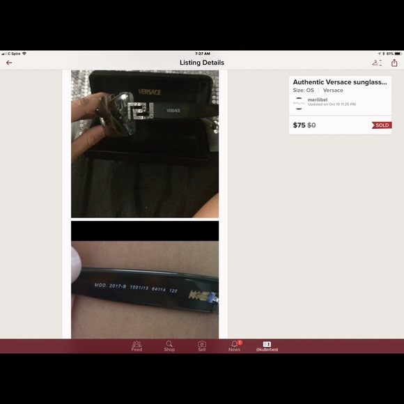 SOLD.  Authentic Versace sunglasses - Picture 2 of 4